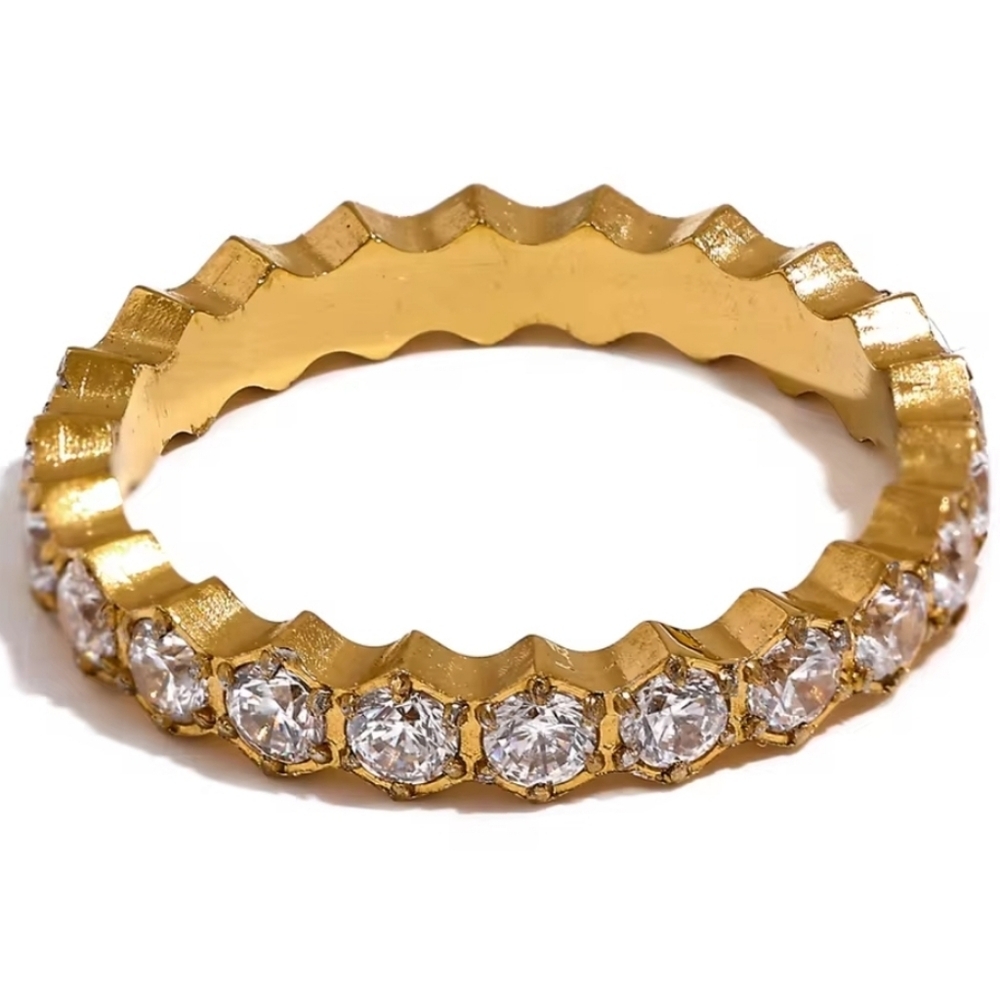 NEW Bezel Mount Stainless Steel Eternity Rings - Multiple Sizes - Picture 7 of 9